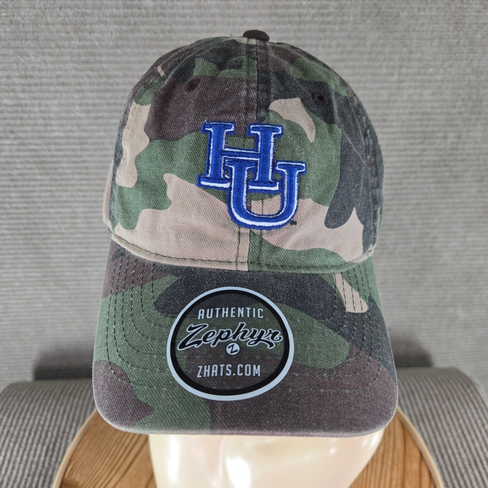 Zephyr Mens OS Camo Blue HU Embroidered Adjustable Strapback Baseball Hat